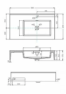 Раковина Акватон Квадро Про 80 1A734331QA01R белая купить в интернет-магазине Sanbest
