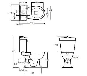 Унитаз Migliore Impero 31136 белый/золото купить в интернет-магазине Sanbest