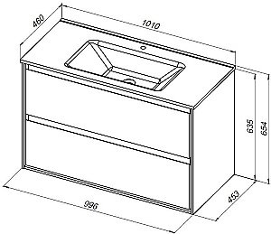 Тумба с раковиной Aquanet Милан 336385/329257 100 дуб светлый для ванной в интернет-магазине Sanbest