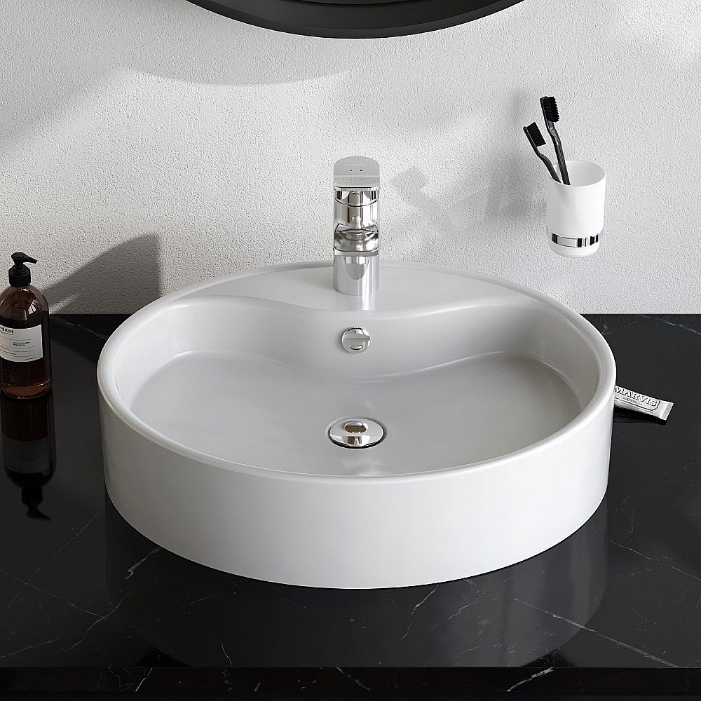 Раковина накладная AM.PM Func 56 M8FWCC20561WG белая купить в интернет-магазине Sanbest