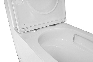 Унитаз напольный Azario Margo AZ-2125-UQ1 белый, безободковый, с бачком, с крышкой микролифт, слив торнадо купить в интернет-магазине Sanbest