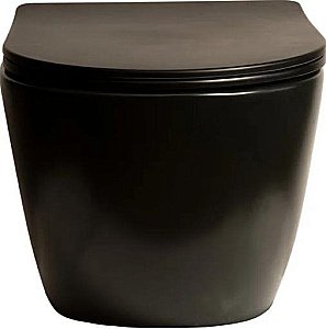 Унитаз подвесной SantiLine SL-5018MB безободковый, с крышкой микролифт, черный матовый купить в интернет-магазине Sanbest