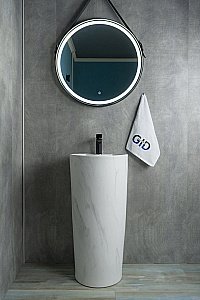 Раковина напольная Gid Autonomo 40 Nb131ws 81111 белая матовая мрамор купить в интернет-магазине Sanbest