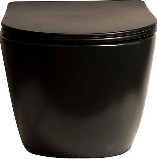 Унитаз подвесной SantiLine SL-5018MB безободковый, с крышкой микролифт, черный матовый купить в интернет-магазине Sanbest