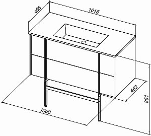 Тумба с раковиной Allen Brau Reality 100 1.32007.WM белый матовый для ванной в интернет-магазине Sanbest