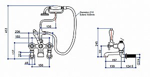 Смеситель для ванны Burlington BI17A-QT хром/ручки белые купить в интернет-магазине сантехники Sanbest