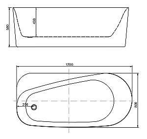 Акриловая ванна Allen Brau Priority 2.31001.20 170x80 глянец купить в интернет-магазине Sanbest