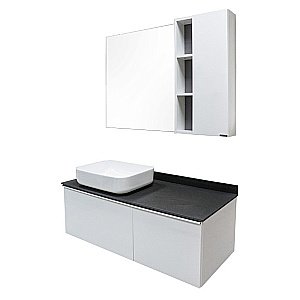 Тумба с раковиной Comforty Милан 120 белый глянец для ванной в интернет-магазине Sanbest