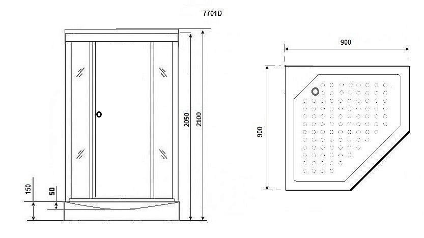 Душевая кабина Niagara Luxe NG-7701DW 90x90 купить в интернет-магазине Sanbest