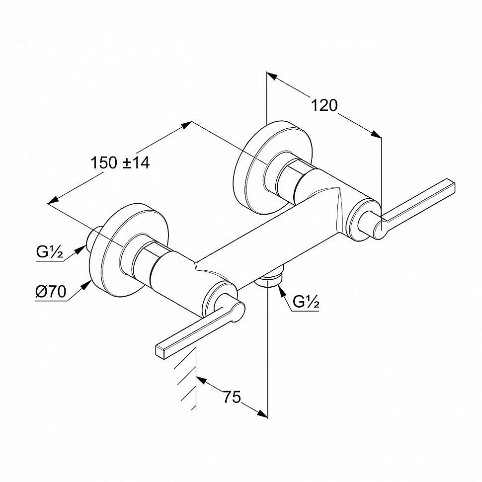 Смеситель для душа Kludi Nova Fonte Puristic 206590515 хром купить в интернет-магазине сантехники Sanbest