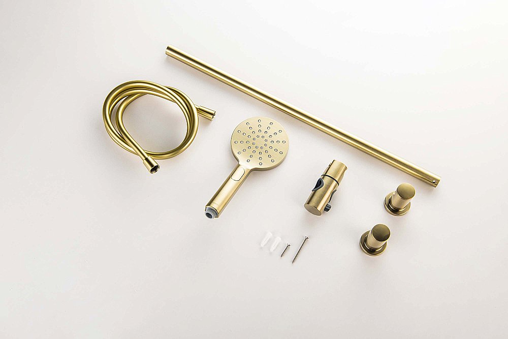 Душевой гарнитур Aquatek Оберон AQ2016BG золото шлифованное купить в интернет-магазине сантехники Sanbest