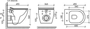 Унитаз подвесной Ceramica Nova Metropol CN4002MB_1001B_1000 черный матовый, безободковый, с крышкой микролифт, с инсталляцией и черной матовой кнопкой купить в интернет-магазине Sanbest