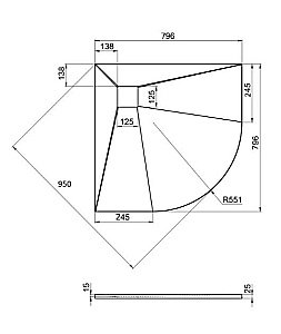 Душевой поддон Good Door Essentia R ЛП00316 80x80 черный купить в интернет-магазине Sanbest