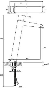 Смеситель для раковины Ravak 10° X070151 черный матовый купить в интернет-магазине сантехники Sanbest