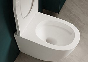 Унитаз напольный Abber Bequem AC1111TMW белый матовый, безободковый, с крышкой микролифт, слив-торнадо купить в интернет-магазине Sanbest
