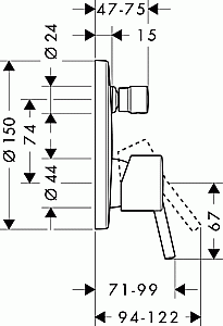 Смеситель для душа встроенный Hansgrohe Talis S 32475000 купить в интернет-магазине сантехники Sanbest