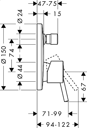 Смеситель для душа встроенный Hansgrohe Talis S 32475000 купить в интернет-магазине сантехники Sanbest