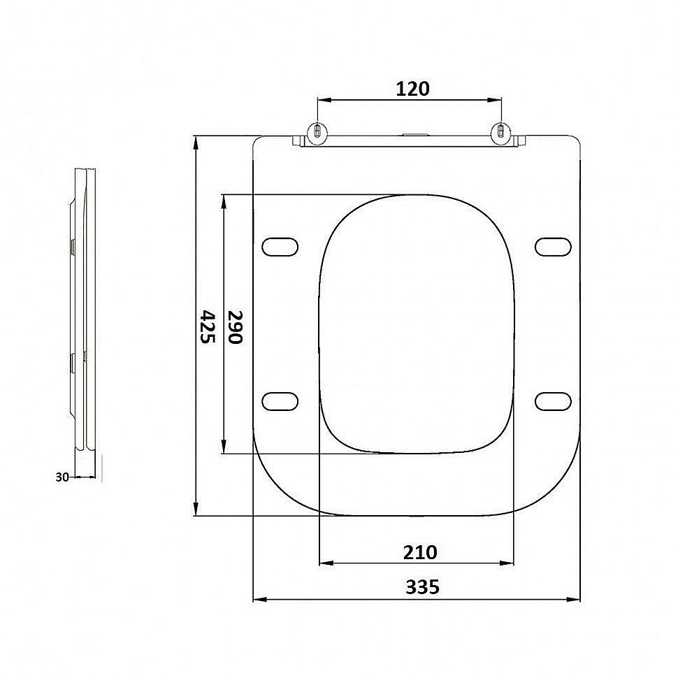 Унитаз приставной Ceramalux 215D белый, безободковый, с крышкой микролифт купить в интернет-магазине Sanbest