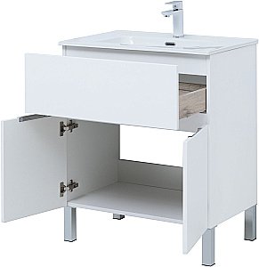 Тумба с раковиной Aquanet Алвита New 303901 70 белый матовый для ванной в интернет-магазине Sanbest