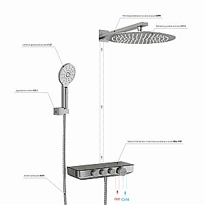Душевая система WasserKRAFT Elbe A7499.090.116.010.127.011 Thermo хром купить в интернет-магазине сантехники Sanbest