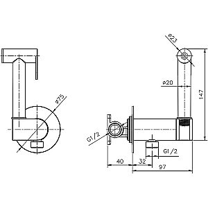 Гигиенический душ Rush Capri CA1435-97 купить в интернет-магазине сантехники Sanbest