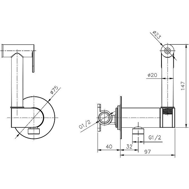 Гигиенический душ Rush Capri CA1435-97 купить в интернет-магазине сантехники Sanbest