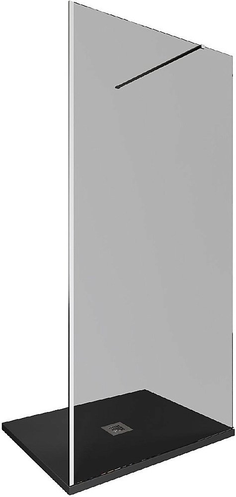 Душевое ограждение Allen Brau Infinity 1 100 3.21014.BA.T стекло тонированное/профиль серебро брашированное купить в интернет-магазине Sanbest
