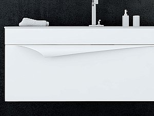 Тумба с раковиной Aqwella Papyrus-wood 100 PAP0110 белая для ванной в интернет-магазине Sanbest