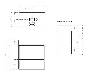 Консоль с раковиной Abber Stein 80 AS2630 белая матовая для ванной в интернет-магазине сантехники Sanbest
