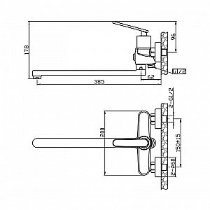 Смеситель для ванны Agger Beauty A2621100 купить в интернет-магазине сантехники Sanbest