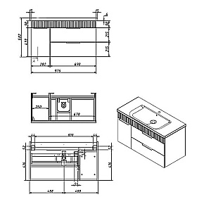Тумба с раковиной Caprigo MONBAR 36315L-SF027 SF 100 бланж для ванной в интернет-магазине Sanbest