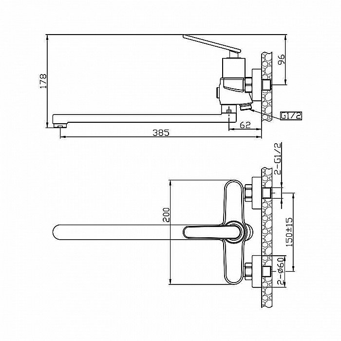Смеситель для ванны Agger Beauty A2621100 купить в интернет-магазине сантехники Sanbest