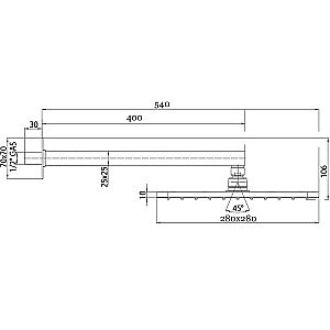 Верхний душ Bossini Cosmo H69598I.073 черный купить в интернет-магазине сантехники Sanbest