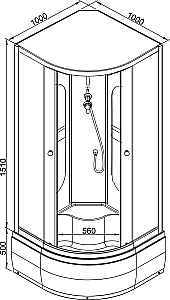 Душевая кабина AvaCan L910 N 100x100 без крыши купить в интернет-магазине Sanbest