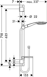Душевой гарнитур Hansgrohe Raindance Select E 27856000 хром купить в интернет-магазине сантехники Sanbest