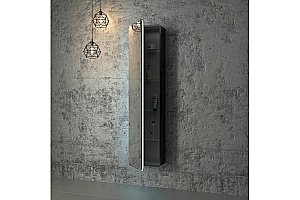 Зеркальный шкаф ART&MAX Lecce 36 AM-Lec-360-1560-1D-DS-F-Nero купить в интернет-магазине сантехники Sanbest