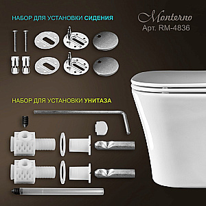 Унитаз подвесной Elghansa Monterno RM-4836 белый, безободковый, с крышкой микролифт купить в интернет-магазине Sanbest