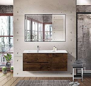 Тумба с раковиной BelBagno ETNA-1200-2C-1A-SO-RW-L/R Rovere Moro для ванной в интернет-магазине Sanbest