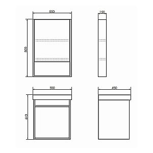 Зеркальный шкаф Comforty Вена 00-00009271 55 дуб дымчатый купить в интернет-магазине сантехники Sanbest