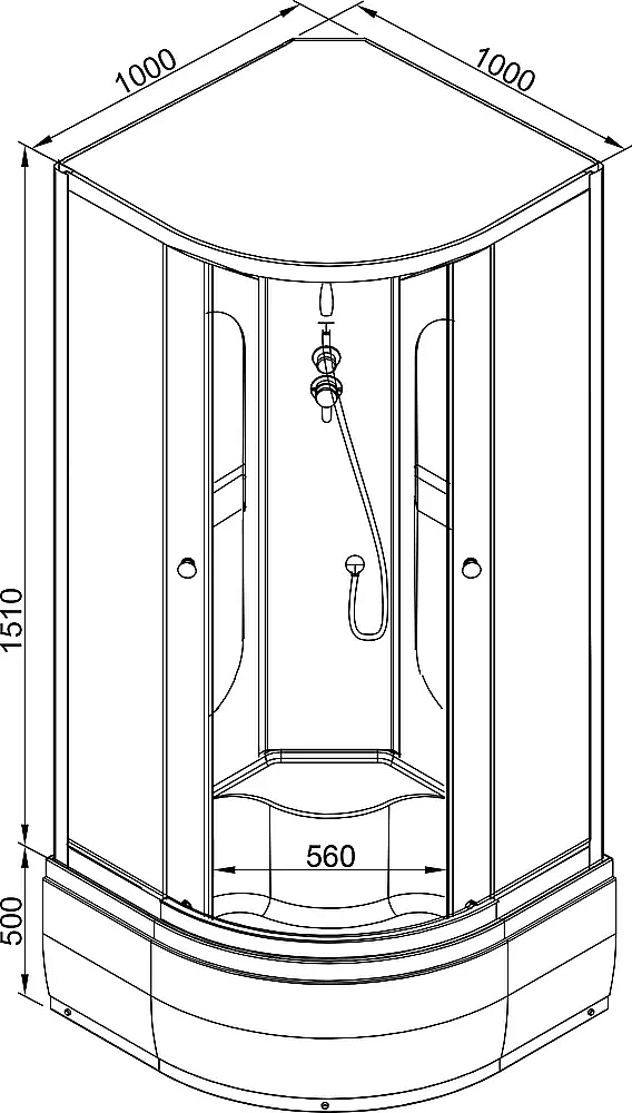 Душевая кабина AvaCan L910 N 100x100 без крыши купить в интернет-магазине Sanbest