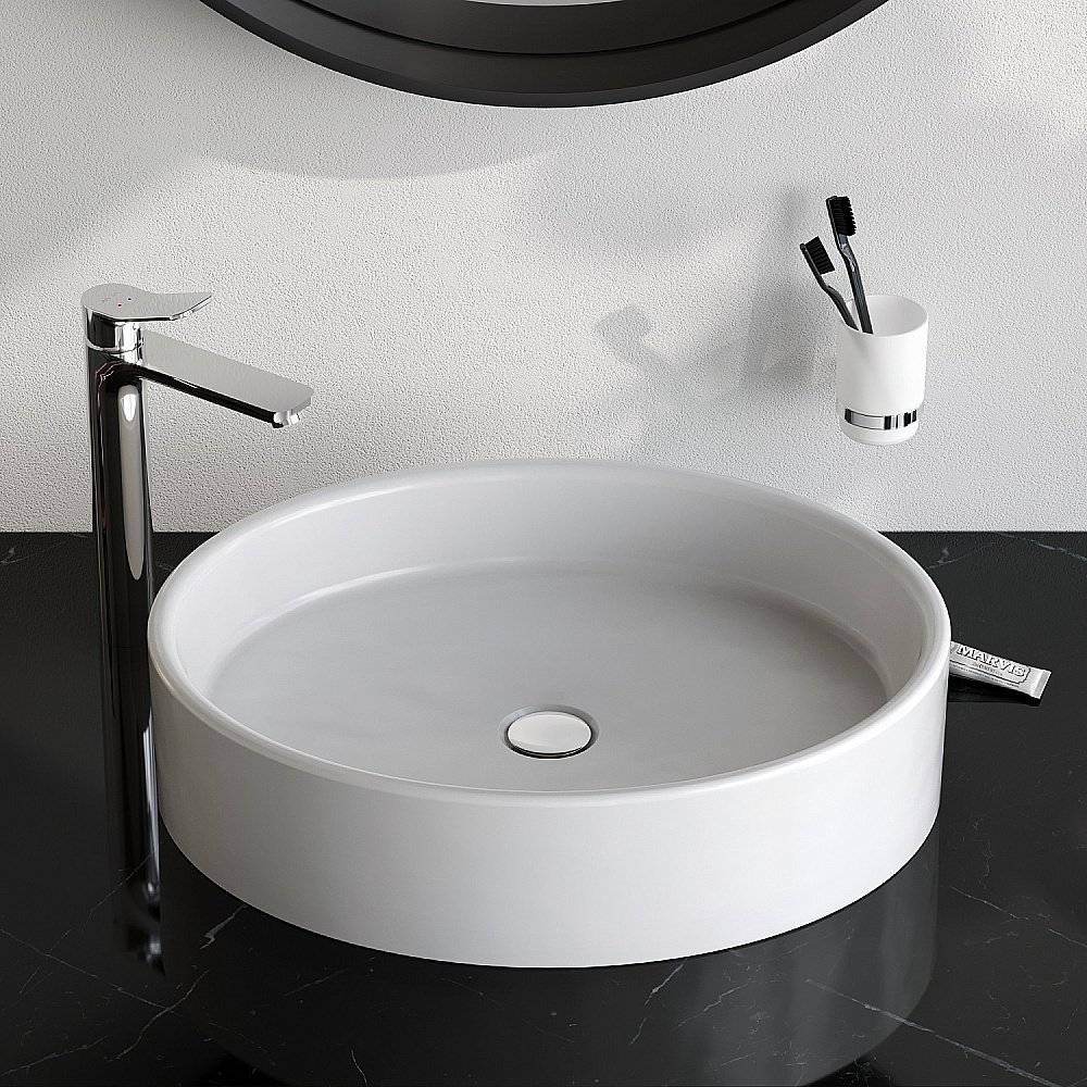 Раковина накладная AM.PM Func 55 M8FWCC20550WG белая купить в интернет-магазине Sanbest