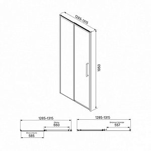 Душевой угол Iddis Slide 90х130 стекло прозрачное/профиль черный купить в интернет-магазине Sanbest