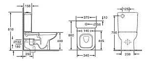 Унитаз-компакт Orans Ceramic OLS-WM9903 безободковый, с бачком, с крышкой микролифт купить в интернет-магазине Sanbest