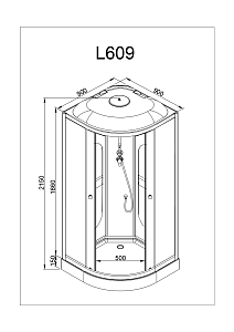 Душевая кабина Deto L 609 N 98684 90x90 купить в интернет-магазине Sanbest