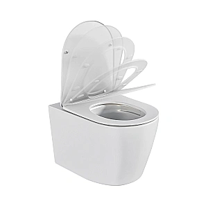 Унитаз подвесной Hansmann keramik ROUND TORNADO УНИ0010 безободковый, с крышкой микролифт, слив торнадо купить в интернет-магазине Sanbest