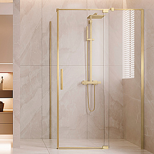 Душевой уголок Vincea Extenza 110х90 VSR-4EX101190CLG стекло прозрачное/профиль золото брашированное купить в интернет-магазине Sanbest