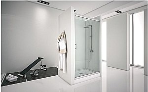 Душевая дверь Aquanet Alfa NAA6121 140  стекло прозрачное/профиль хром купить в интернет-магазине Sanbest