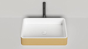 Раковина накладная Salini GLORIA 07 1102207MRH 59,5 из искусственного камня S-Stone, белая матовая, цвет по RAL снаружи купить в интернет-магазине Sanbest