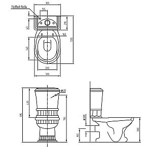 Унитаз Migliore Gianeta 31175 белый/золото купить в интернет-магазине Sanbest