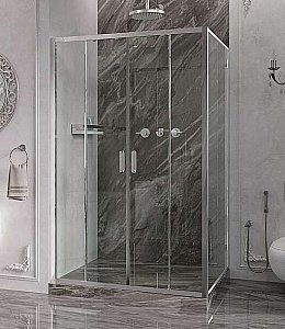 Душевой уголок Ambassador Forsa AX 17021107AX-110AX 120х110 стекло прозрачное/профиль хром купить в интернет-магазине Sanbest
